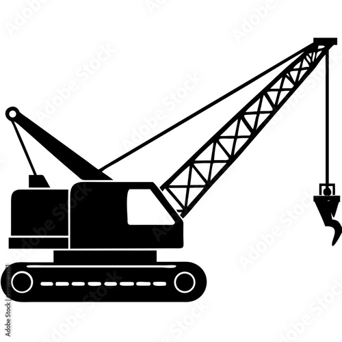 creative details Dragline excavator machine Vector Illustration