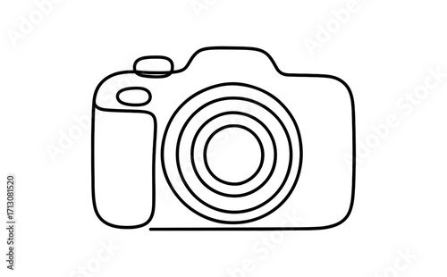 Simple linear camera drawing concept for creative design projects