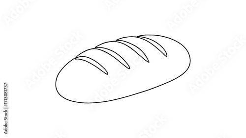 Simple outline of a whole loaf of bread