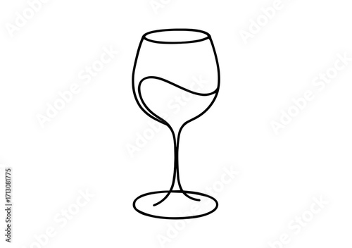 Elegant linear wine glass design with minimalist style