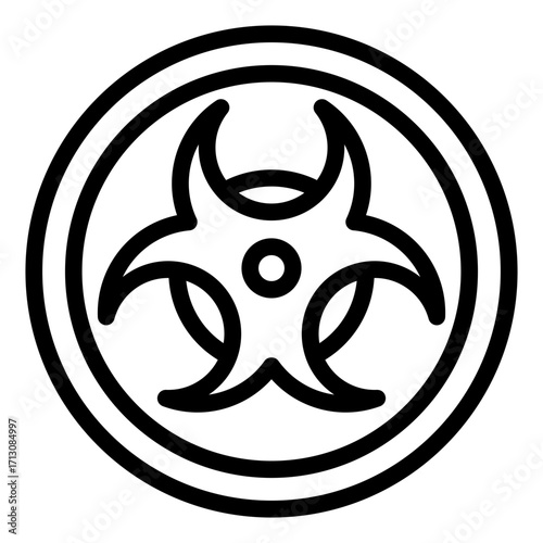 biohazard area outline icon for infected zone warning