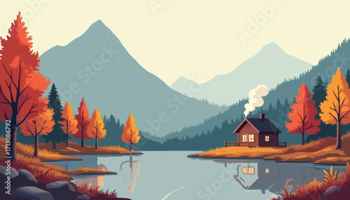 Peaceful Lakeside Getaway Amidst Autumn Nature