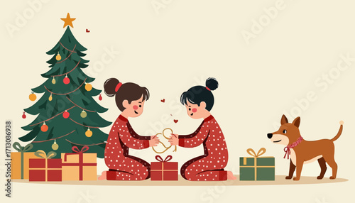 Festive morning of shared Christmas joy