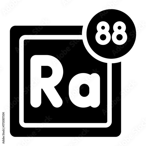 radium element glyph icon in periodic table science