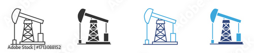 Oil Rig icons, industry and pump jack icon set. Oil illustration sign. 