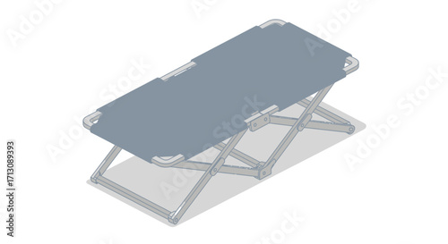 A portable folding cot on a white background.