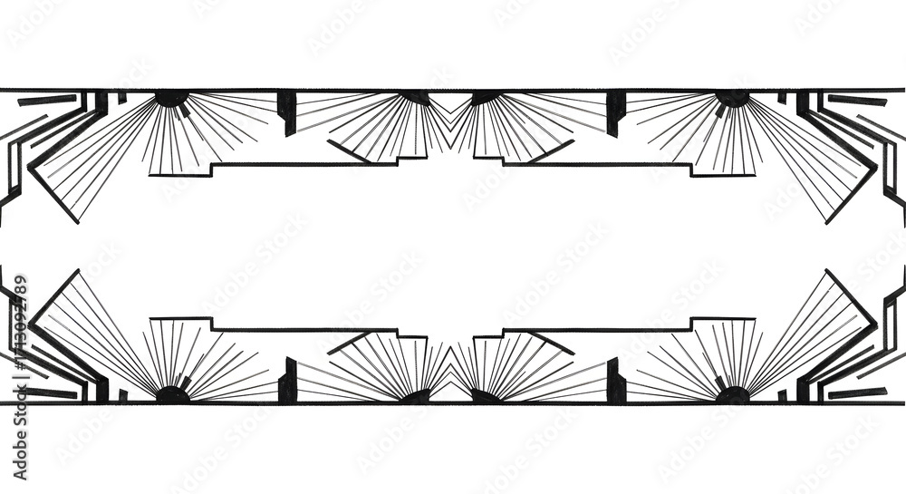 Fototapeta premium Art Deco Frame Design with Geometric Lines and Symmetry for Elegant Branding or Invitations