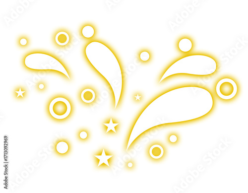 Abstract graphic design elements in yellow and white