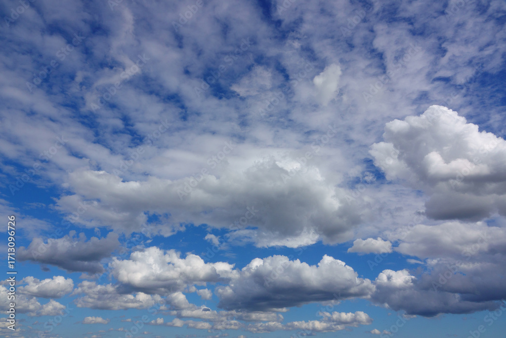 Obraz premium clear blue sky with white clouds