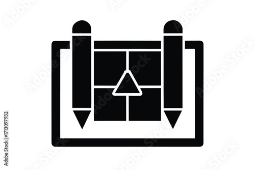 plan draft vector icon silhouette