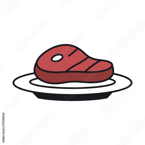 Cooking delicious steak for dinner at home food photography relaxed kitchen environment culinary concept. Vector illustration