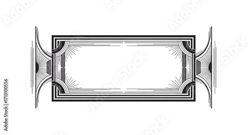 Elegant art deco border design frames text for sophisticated vintage invitations and modern branding projects