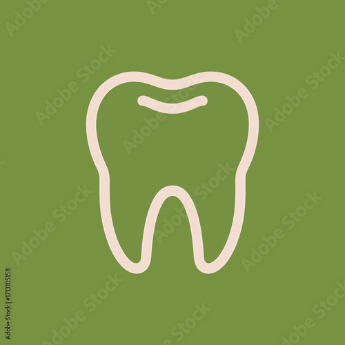 Simple outline tooth icon representing dental health and oral hygiene concepts vector