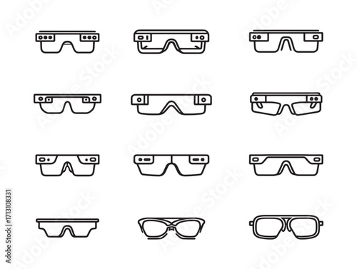AR glasses set of minimalist line