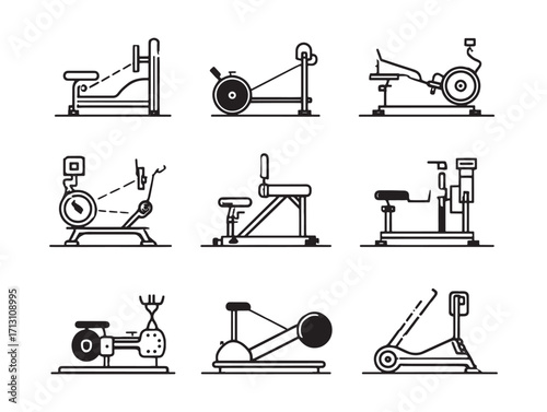 Arm ergometer set of minimalist line