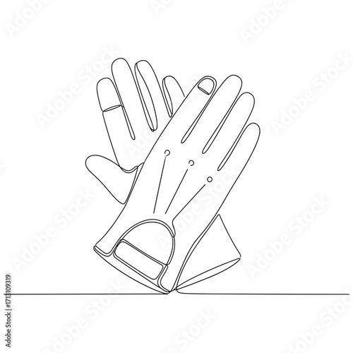 Simple outline of a pair of gloves in minimalist style  