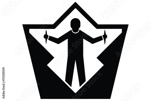 execute vector icon silhouette