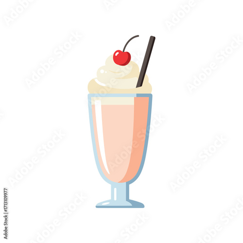 Delicious milkshake creation vibrant kitchen food photography bright environment dessert indulgence. Vector illustration
