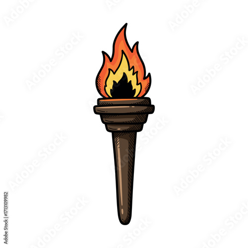 Flame ignition torch symbol graphic illustration creative design digital art inspirational concept. Vector illustration