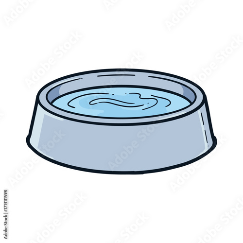 Water bowl for pets home illustration clean environment top view pet care essentials. Vector illustration