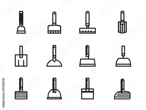 Bench scraper set of minimalist line