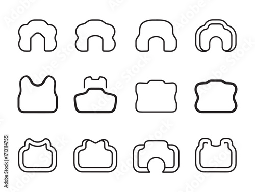 Biscuit cutter set of minimalist line