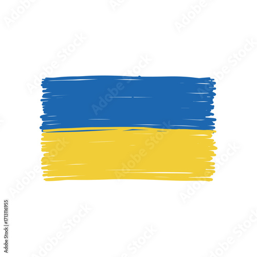 Ukrainian flag representation digital art abstract design bright colors minimalist style symbolism of freedom. Vector illustration