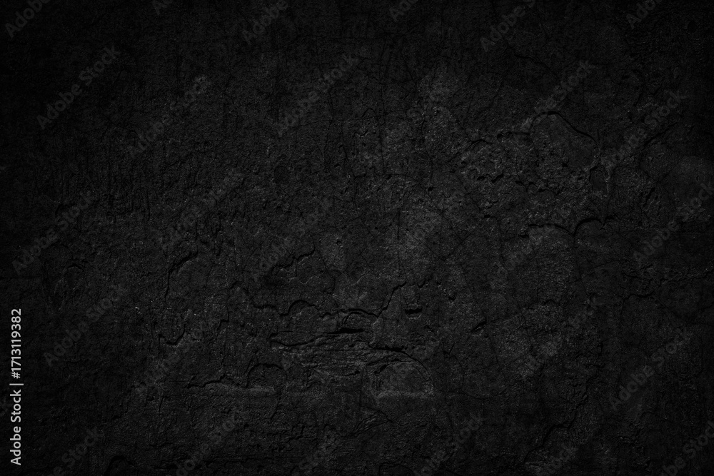Fototapeta premium Black or dark gray stone background with rough grainy texture 