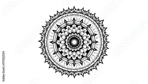 black and white mandala