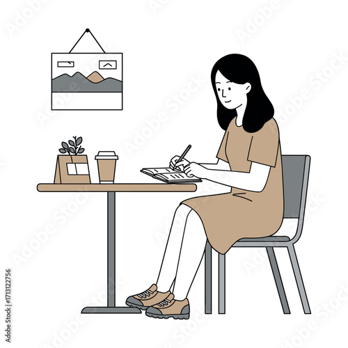 Creative writing session cozy digital studio illustration warm lighting atmosphere inspiring viewpoint modern environment. Vector illustration