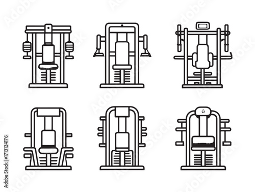 Chest press machine modern fitness concept