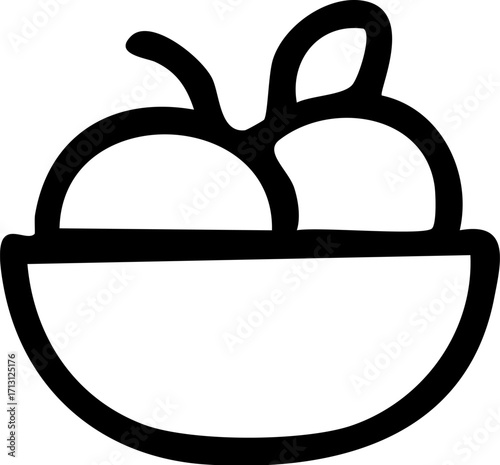 Simple Black and White Fruit Bowl.