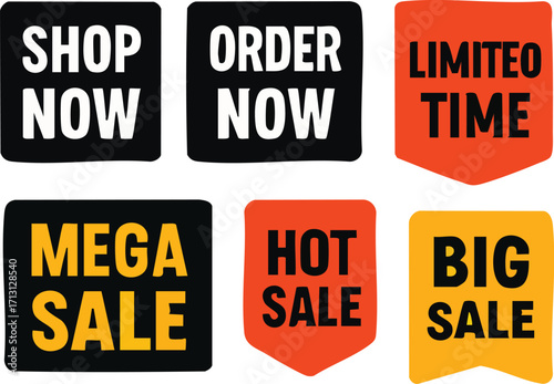 Collection of Sale and Promotion Signs for Retail and Ecommerce.