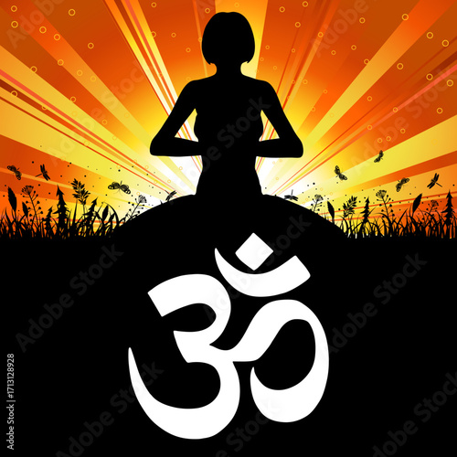 Silhouette of a Girl in Yoga pose