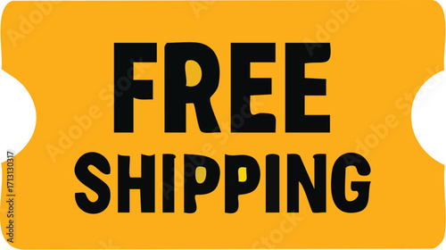Free Shipping Promotional Tag for Online Shopping and Ecommerce.