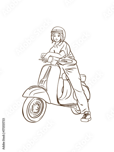 girl on a scooter