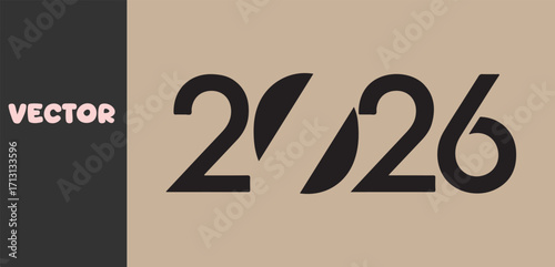 Modern stylized numbers 2026 in black on a neutral background