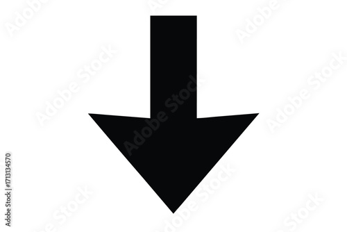 arrow u down right vector icon silhouette