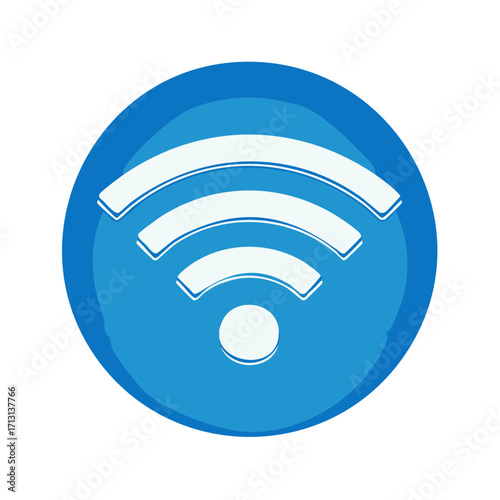 Blue wifi signal icon. Graphic concept for connectivity and technology.