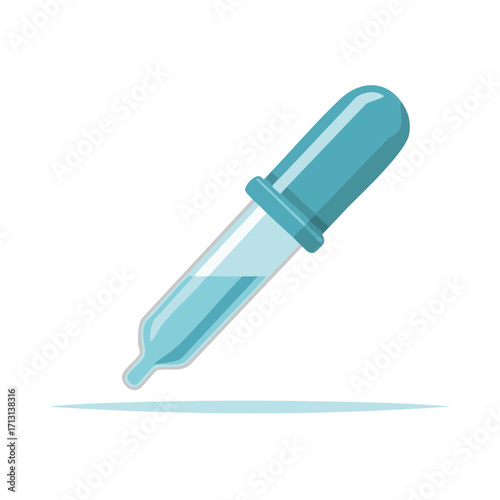 Medical Dropper Filled with Liquid, Scientific Instrument for Measuring and Dispensing