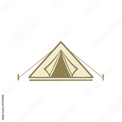Minimalist Vector Illustration of a Classic Bell Tent for Camping and Glamping