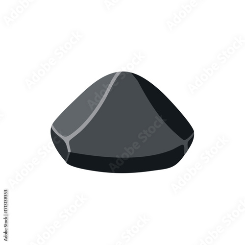 Smooth Dark Gray Geometric Stone Shape with Subtle Light Accents