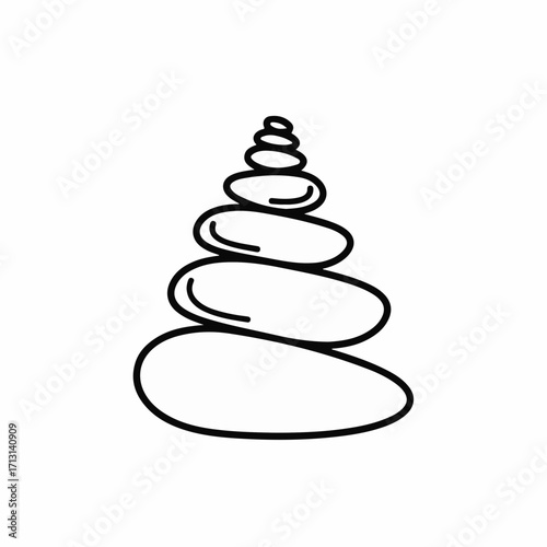 Symbolic stack of stones for meditation and relaxation. Stack of stones show harmony and balance, zen pyramid of pebbles for calm mind. Beautiful stack of stones, ideal for spa and wellness.