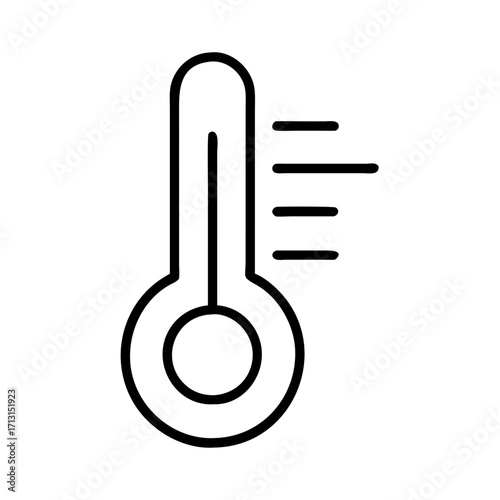 Thermometer icon vector illustration for temperature measurement weather forecast and health check