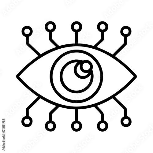Cyber eye technology artificial intelligence ai vision futuristic security system concept icon vector