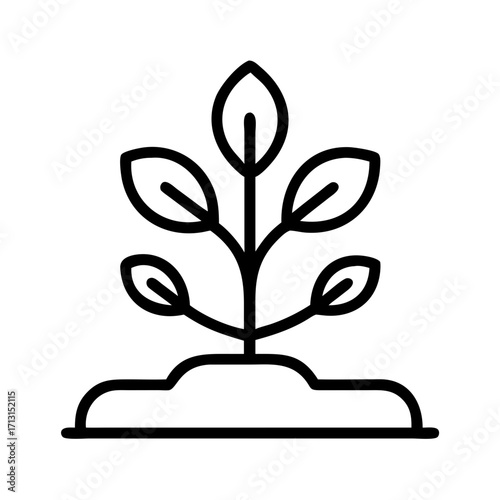 Plant seedling growing in soil icon vector illustration for agriculture and gardening design needs