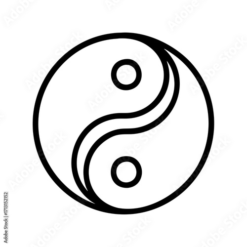 Yin yang symbol vector graphic, taijitu illustration, balance and harmony, eastern philosophy art