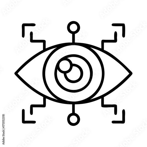 Eye vision technology digital design artificial intelligence ai cyber security concept icon vector