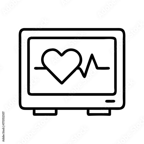 Heartbeat monitor medical equipment vector illustration for healthcare and wellness design needs