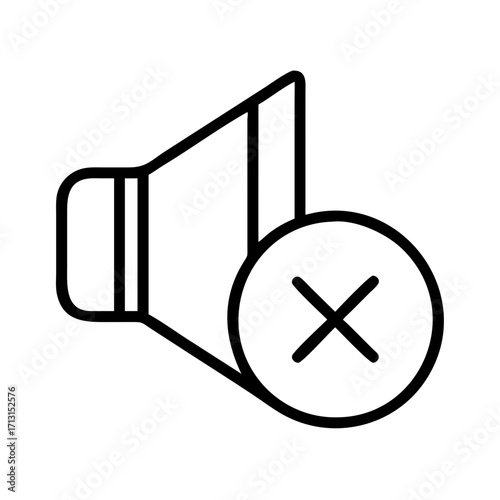 Mute sound icon vector illustration silence audio off speaker volume control notification symbol graphic